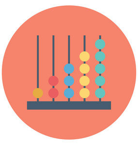 算盘彩色矢量插图矢量图标，可以很容易地修改或编辑
