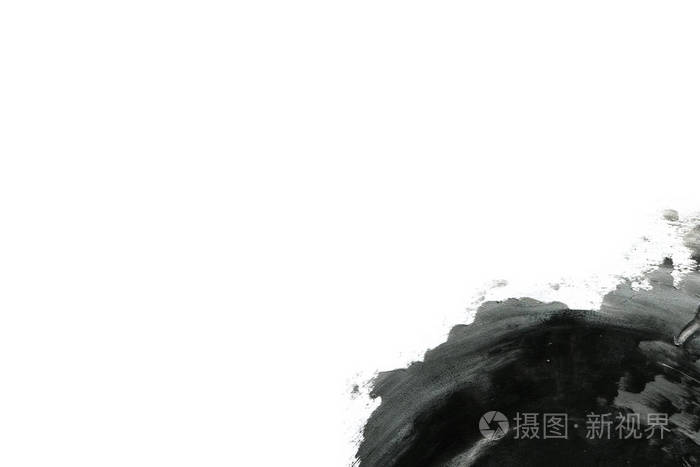 抽象墨水背景 大理石风格 白纸上的黑色油漆笔画纹理 用于网页和游戏设计的壁纸 泥艺术 笔汁的宏观图像 暗黑色漆照片 正版商用图片18rhx4 摄图新视界