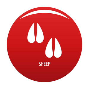 羊步图标向量红色