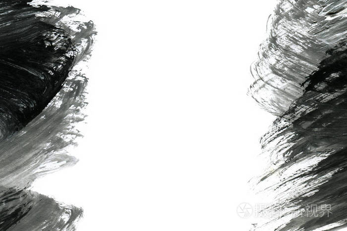 抽象墨水背景 大理石风格 白纸上的黑色油漆笔画纹理 用于网页和游戏设计的壁纸 泥艺术 笔汁的宏观图像 暗黑色漆照片 正版商用图片18rll4 摄图新视界