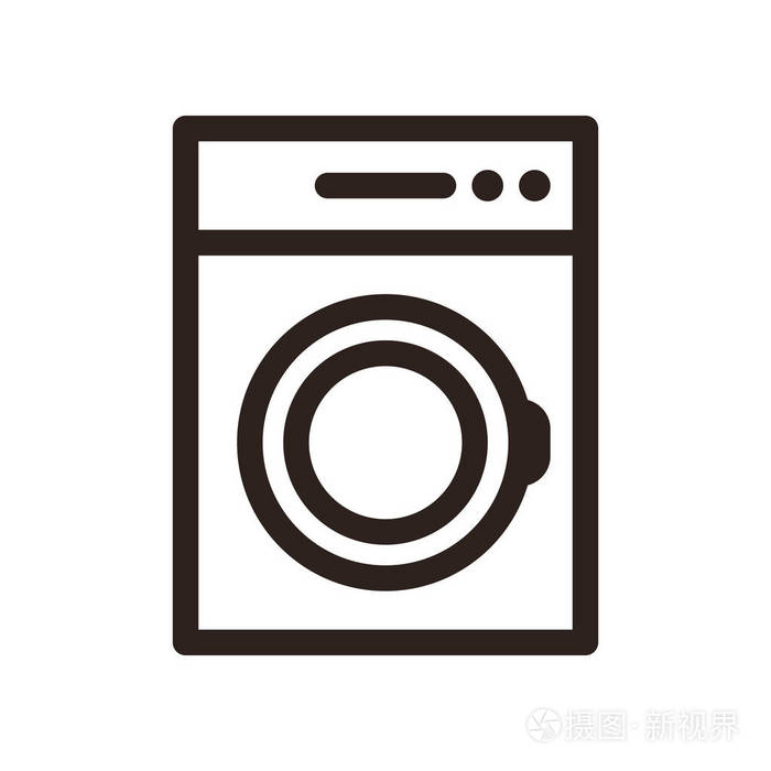 洗衣机图标. 洗衣和家务符号