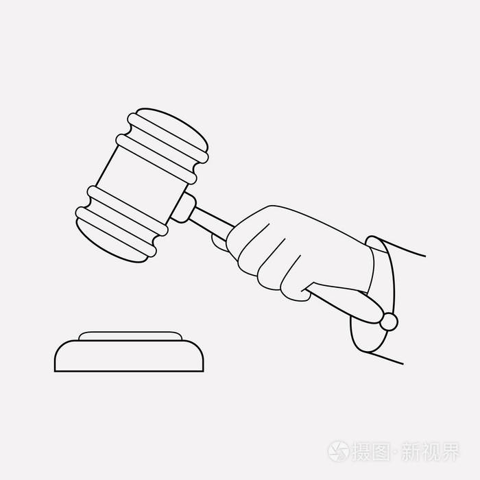 拍卖图标线元素图示拍卖图标线隔离在干净的背景上为您的网页移动应用