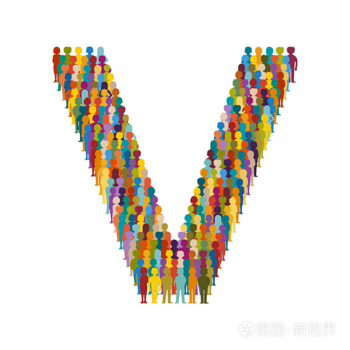 以大写字母v字形的媒介人群