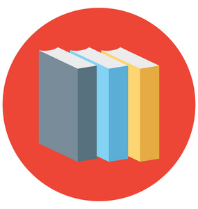 书籍颜色隔离矢量图标,可以很容易地修改或编辑照片