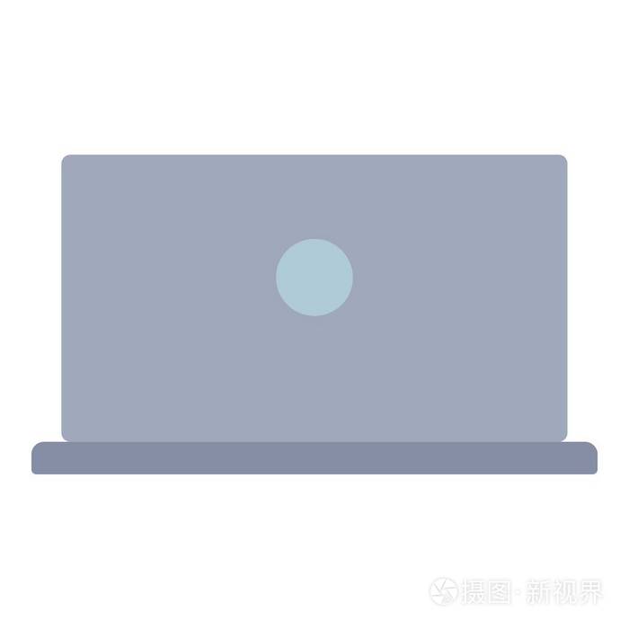 背面的笔记本电脑图标平面风格