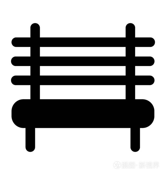 长凳字形图标公园坐着