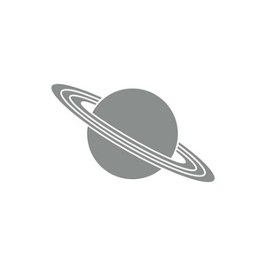 带环系统的行星土星矢量插图。 天文学应用程序网站打印设计。