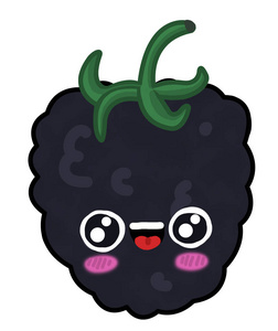 卡瓦伊黑莓脸上微笑照片