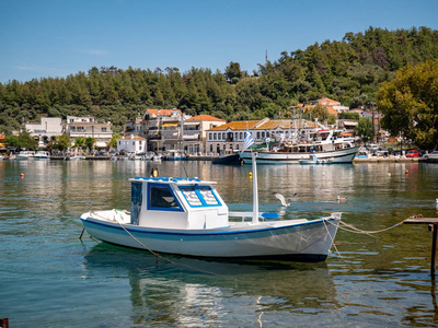 希腊塔索斯港的渔船