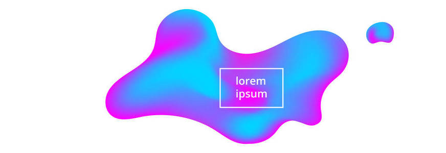 现代流体Liguid霓虹灯颜色梯度抽象背景海报与活塑料形状矢量插图。 液体五颜六色形状的抽象背景。 三维真实设计效果。
