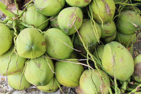 椰子水果在街头美食中很好吃