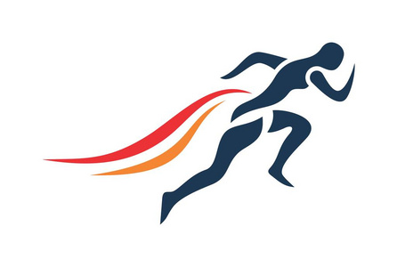 马拉松抽象标志图标概念矢量概念平面设计照片