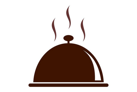 餐厅热食品标志图标概念平面设计