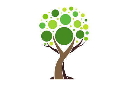 树抽象标志概念植物自然图标矢量概念平面设计照片