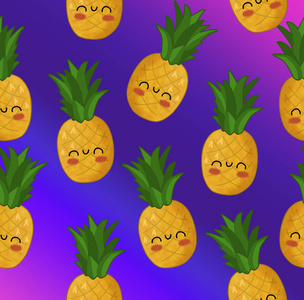卡瓦伊菠萝图案霓虹灯