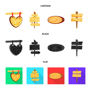 原始和森林图标的向量例证。收集网络的原木和硬木股票符号