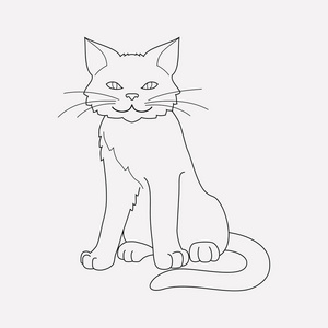 猫图标线元素。 矢量插图的猫图标线隔离在干净的背景，为您的网络移动应用程序标志设计。