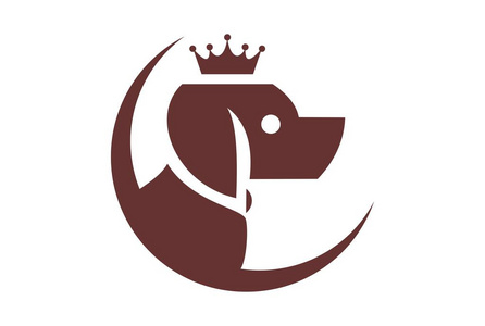 国王狗概念抽象标志图标矢量概念平面设计