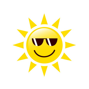 夏天太阳脸太阳镜和快乐的微笑