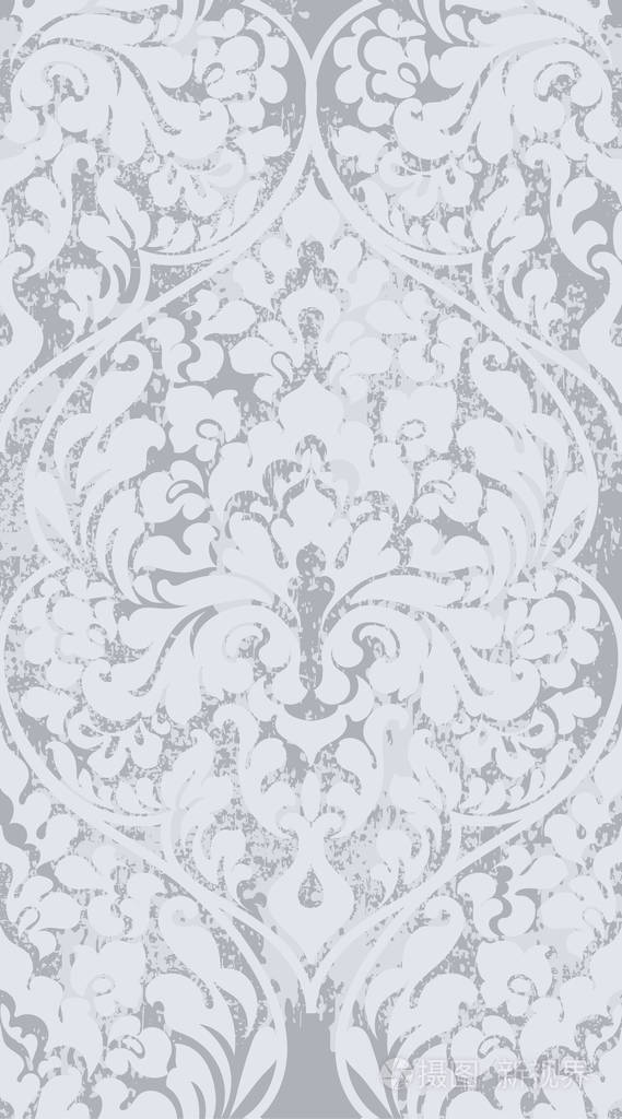 巴洛克风格的纹理图案向量.花卉装饰装饰旧效果.