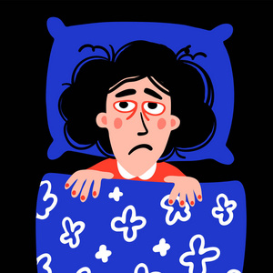 睡眠障碍女人性格与失眠在床上.