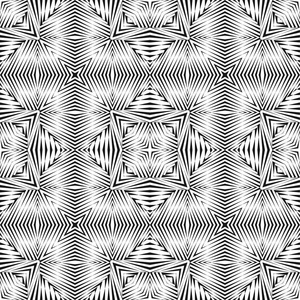 几何无缝图案抽象半色调线黑白背景矢量现代设计装饰纹理。