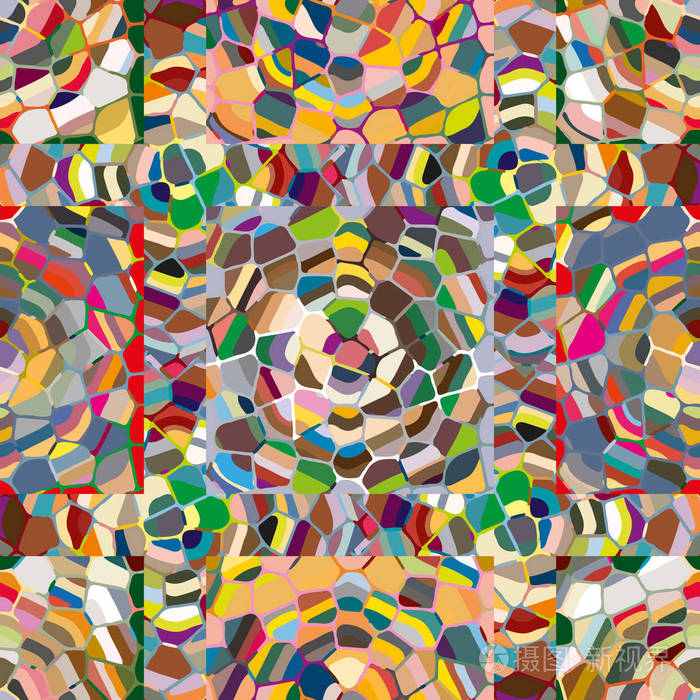 抽象的彩色马赛克无缝图案插画-正版商用图片18se7m-摄图新视界