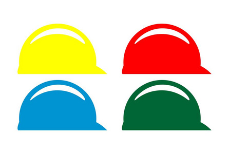 安全帽颜色标志图标概念平面设计