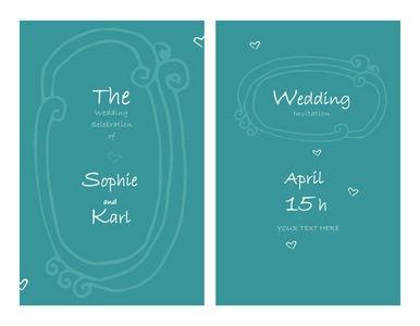 老式模板设计的婚礼和生日邀请贺卡海报小册子封面。 矢量图。