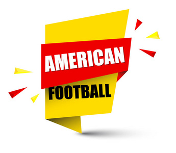 黄色矢量旗帜美国足球