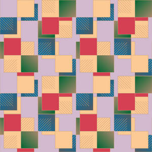 抽象的几何彩色无缝图案。 矢量插图