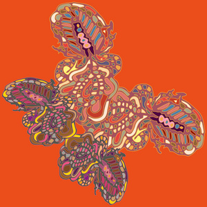 抽象图案彩色明亮蝴蝶与翅膀纺织印刷矢量插图。 用于织物设计壁纸。