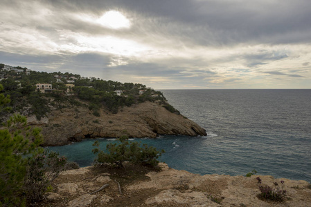 Ibiza海岸阴天西班牙