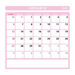 19年日历表图片 19年日历表素材 19年日历表插画 摄图新视界