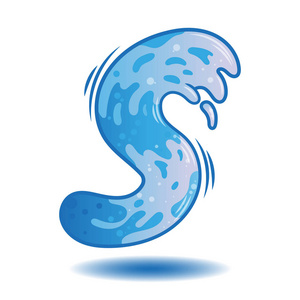 字母 s 装饰形状大浪海水海洋