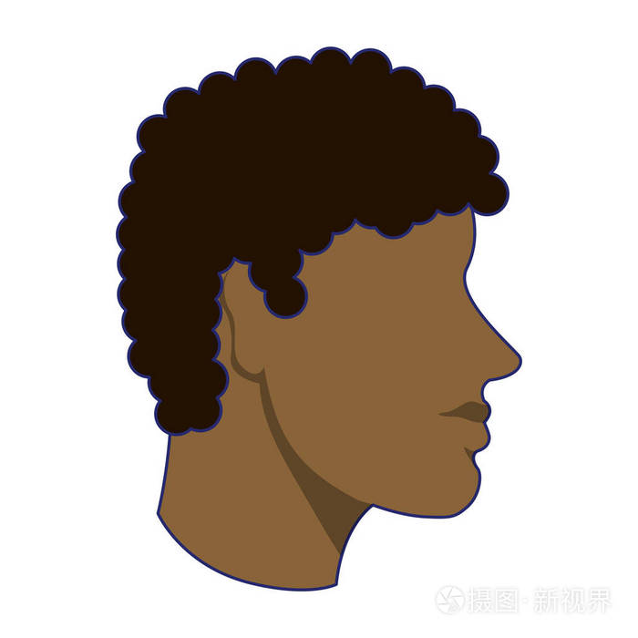 无人脸非洲头像孤立矢量插图图形设计