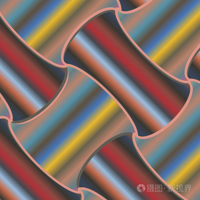 抽象几何彩色图案矢量插图