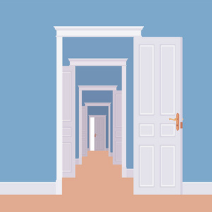 房间里的门垫.平的动画片样式向量例证.