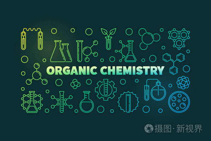 有机化学轮廓横幅向量化学例证