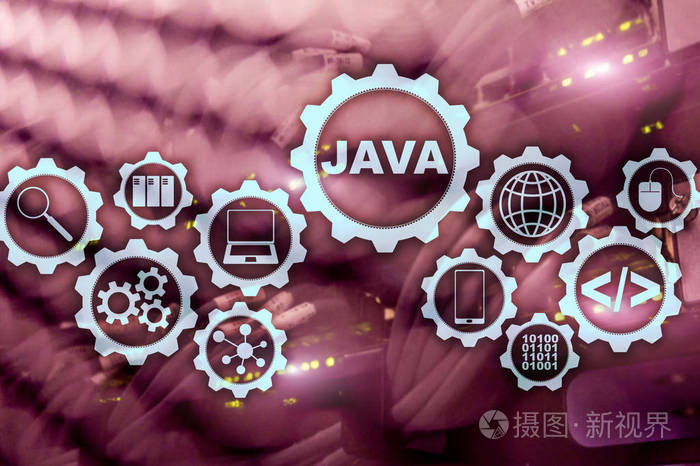 Java 编程概念 虚拟机 在服务器机房的背景照片 正版商用图片18t5hu 摄图新视界