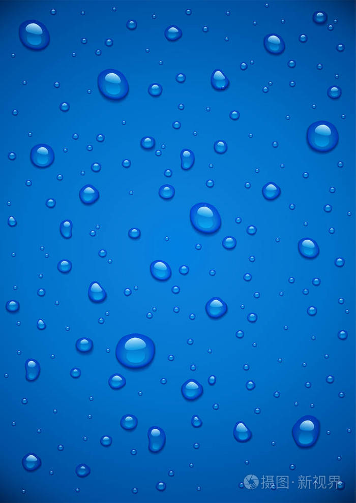 水在蓝色背景.向量例证