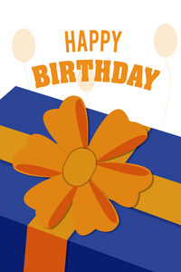 生日快乐礼品盒设计彩色矢量图平面设计