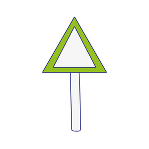 全彩色三角形警告金属告示框架矢量插图