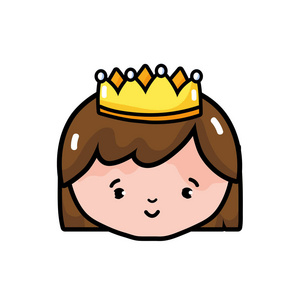 皇家公主与帝国主题孤立设计矢量插图