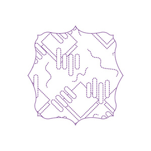 虚线形状方形，孟菲斯抽象风格背景矢量插图