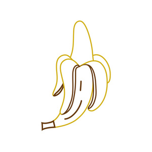彩色线美味新鲜香蕉水果营养矢量插图