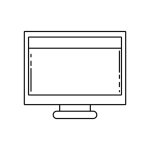 线计算机技术与屏幕和网页设计矢量图