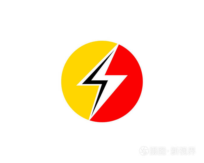 闪电标志模板矢量图示设计