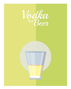 Vodka绿色背景矢量插图图形设计