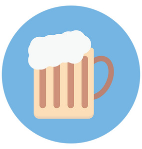 酒精，酒精饮料隔离色矢量图标，可以很容易地修改或编辑。